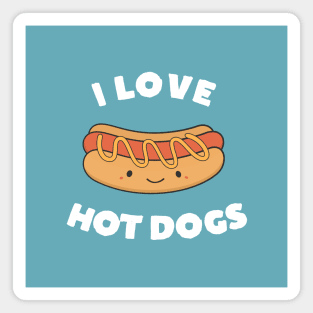 Cute Kawaii I Love Hot Dog T-Shirt Magnet